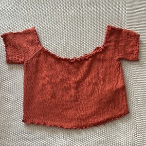 Burnt Orange Cropped Shirt